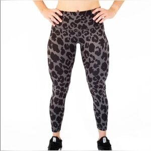 Fleo Charcoal and Black Animal Print Leggings